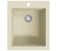 vidaXL Évier en granit simple bassin beige