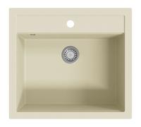 vidaXL Évier en granit simple bassin beige