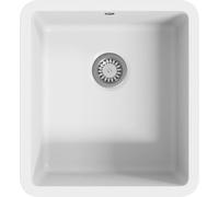 vidaXL Évier en granit simple bassin blanc