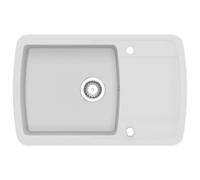 vidaXL Évier en granit simple bassin blanc