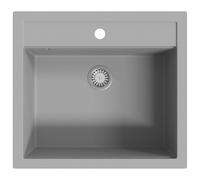 vidaXL Évier en granit simple bassin gris