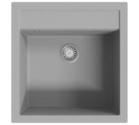 vidaXL Évier en granit simple bassin gris