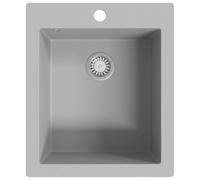 vidaXL Évier en granit simple bassin gris
