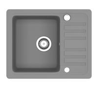 vidaXL Évier en granit simple bassin gris