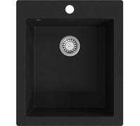 vidaXL Évier en granit simple bassin noir