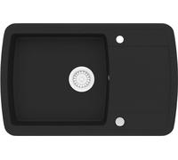 vidaXL Évier en granit simple bassin noir