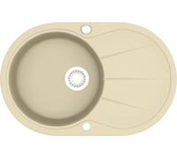vidaXL Évier en granit simple bassin ovale beige