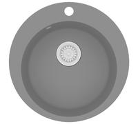 vidaXL Évier en granit simple bassin rond gris