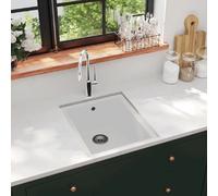 vidaXL Evier Granit Blanc