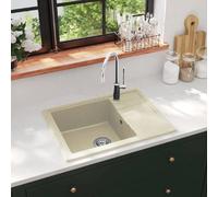 vidaXL Évier Granit Ovale Beige