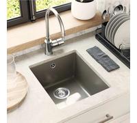 vidaXL Évier Gris 370 x 460 mm 80% Quartz et 20% Résine