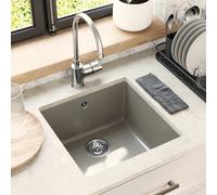 vidaXL Évier Gris 430 x 460 mm 80% Quartz et 20% Résine