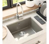 vidaXL Évier Gris 530 x 460 mm 80% Quartz et 20% Résine