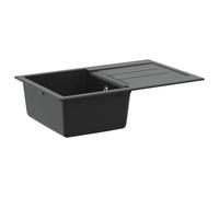 vidaXL Lavabo noir 780 x 500 mm 80% quartz et 20% résine