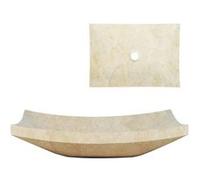 vidaXL Vasque lavabo en marbre crème 50 x 35 x 12 cm