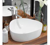 vidaXL Evier Triangulaire Céramique Blanc Lavabo Lave-mains Salle de Bain 142345