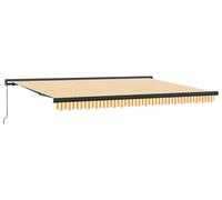 VidaXL Extension d'auvent 4x3 m tissu et aluminium jaune et blanc