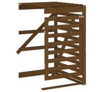 Vidaxl Extension D'abri De Poubelle Sur Roulettes Brun Miel Bois Pin