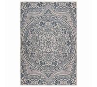 Buitenkleed met patroon platgeweven 120x170 cm blauw340830