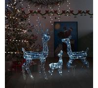 vidaXL Famille de rennes de décoration Acrylique 300 LED blanc froid