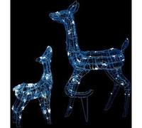 vidaXL Famille de rennes de décoration Acrylique 160 LED blanc froid
