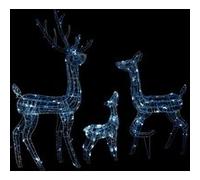 vidaXL Famille de rennes de décoration Acrylique 300 LED blanc froid