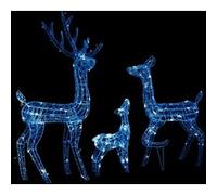 vidaXL Famille de rennes de décoration Acrylique 300 LED bleues