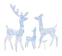 vidaXL Famille de rennes de décoration Acrylique 300 LED bleu 329795
