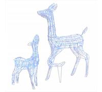 vidaXL Décoration de Noël Famille de rennes en acrylique 160 LED bleues