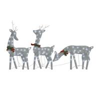 vidaXL Famille de rennes de Noël 270x7x90cm Argenté Blanc froid Maille