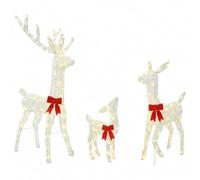 vidaXL Famille de Rennes de Noël à LED 300 LED Blanc Chaud