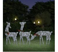 vidaXL Famille de rennes de Noël 270x7x90cm Argenté Blanc froid Maille