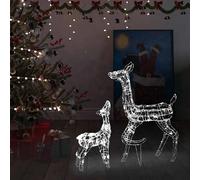 vidaXL Famille de rennes de décoration Acrylique 160 LED blanc froid