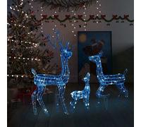 vidaXL Famille de rennes de décoration Acrylique 300 LED bleues