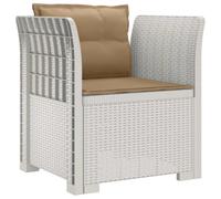 Fauteuil 1 place avec coussin, imitation rotin, plastique PP, blanc (vidaXL)