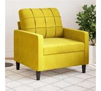 vidaXL Fauteuil Velours - Jaune