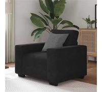 vidaXL Fauteuil 60 cm Velours - Confort TV Relax Loisirs - Noir