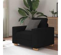 vidaXL Fauteuil 4105060 en tissu 60 cm Confort Noir