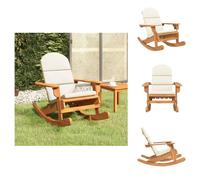 vidaXL Fauteuil à bascule Adirondack avec coussin en bois massif d'acacia - chaises de jardin