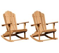 vidaXL - Fauteuil à bascule Adirondack, lot de 2, couleur marron, bois massif, teck