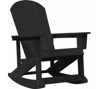 vidaXL Fauteuil à bascule Adirondack HDPE Noir 92 x 73,5 x 92 cm