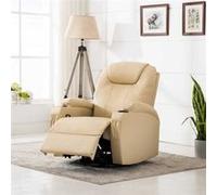 vidaXL Fauteuil à bascule de massage Crème Similicuir246637 Autre G