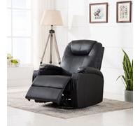 vidaXL Fauteuil à bascule de massage Noir Similicuir