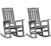 vidaXL Fauteuil à bascule, lot de 2, gris clair, 92 x 70 x 108 cm, polyéthylène