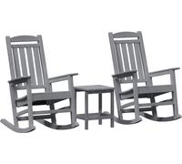 vidaXL Fauteuil à bascule, lot de 3, gris clair, polyéthylène