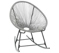 vidaXL Fauteuil à bascule lunaire Gris Poly rotin
