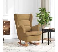 vidaXL Schommelstoel met massief rubberwood poten fluweel bruin329371 Marron G
