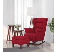 vidaXL Fauteuil à basculemet houten poten en voetenbank velours bordeaux Rouge G