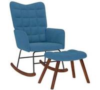 Chaise à bascule avec repose pied bleu velours