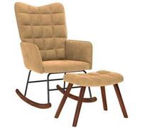 vidaXL Chaise à bascule avec repose-pied marron velours